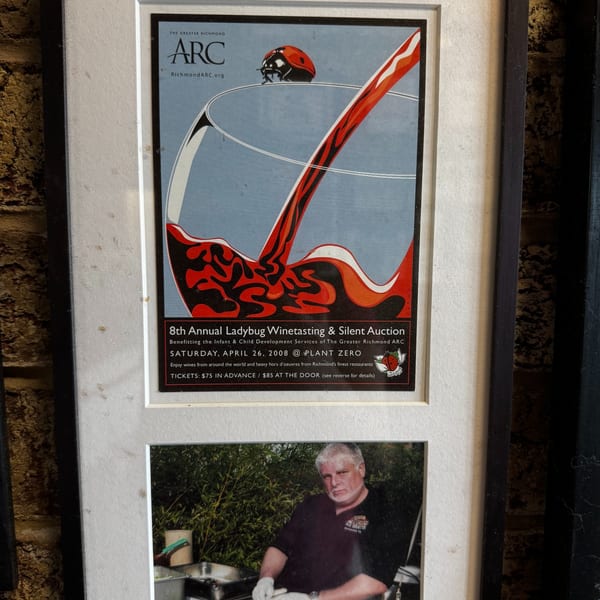 Greater Richmond ARC Ladybug Winetasting event poster with Buz Grossberg