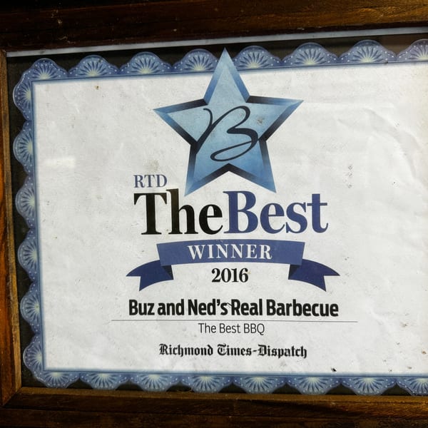 RTD The Best 2016 Winner, Best BBQ, Richmond Times-Dispatch