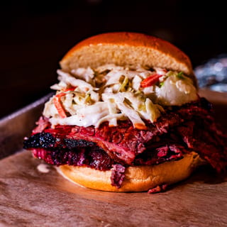 Sliced Brisket Sandwich