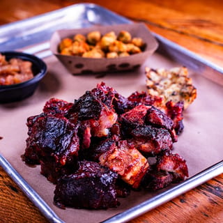 Smoked and Glazed Pork Rib Brisket Bones
